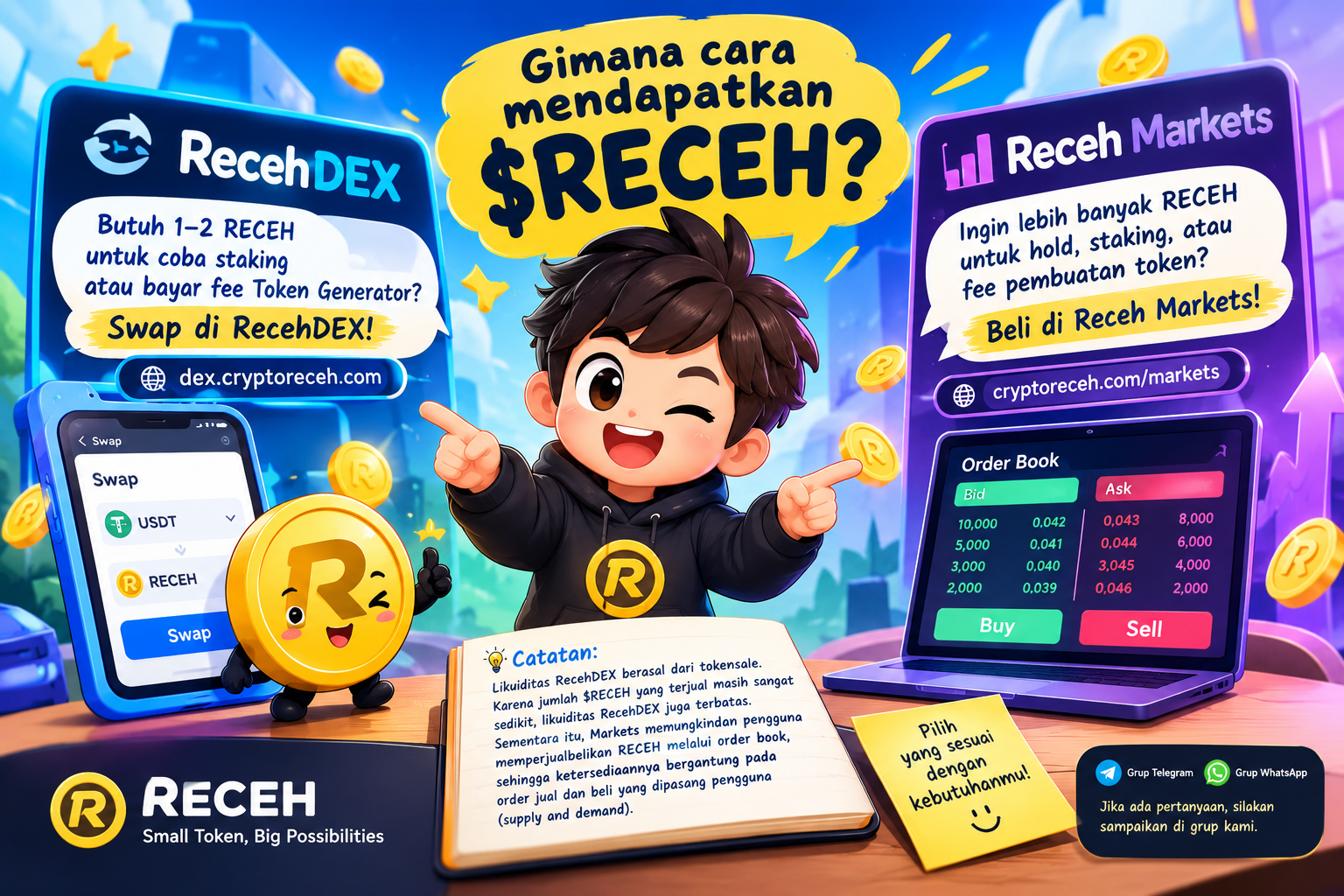 cara mendapatkan receh melalui dex dan markets