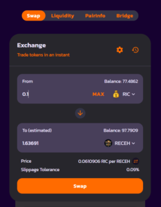 menu bridge di receh dex
