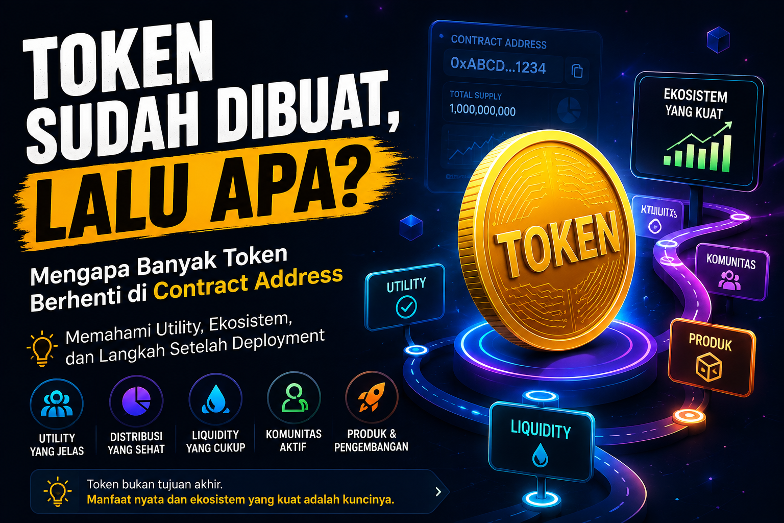 Token crypto setelah deployment dan pengembangan ekosistem