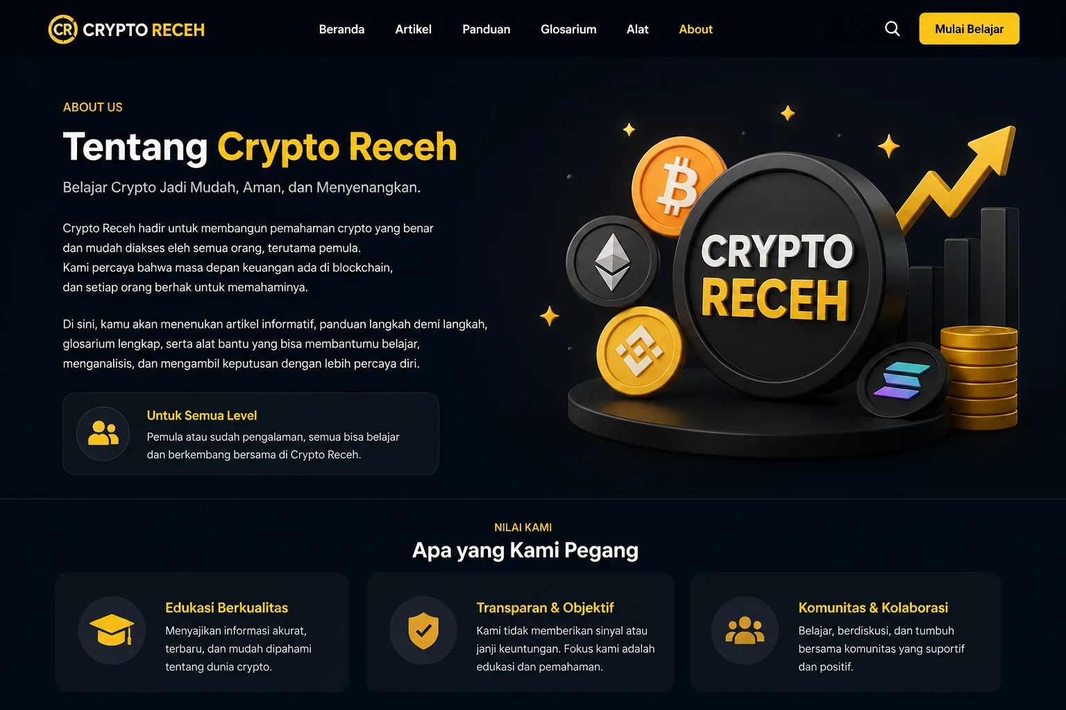 Ilustrasi ekosistem Web3 Crypto RECEH