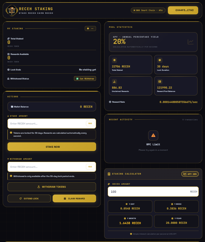 Ilustrasi arsitektur staking Web3 antara wallet pengguna smart contract dan reward pool