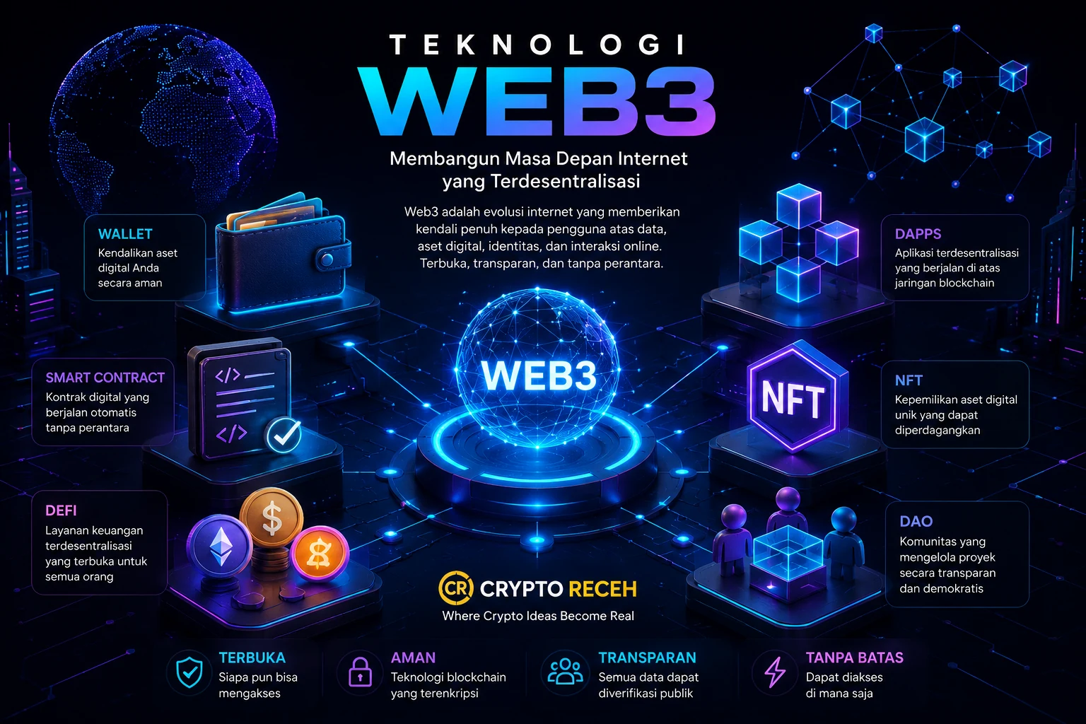 Pengembangan aplikasi dan teknologi Web3 Crypto RECEH